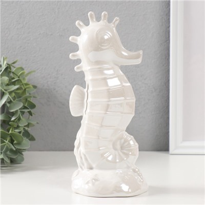 Копилка для денег «Морской конёк», керамика, перламутр, 9.5×8.2×21 см