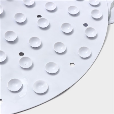 Коврик противоскользящий в ванну Доляна «Мрамор», на присосках, 38×69 см