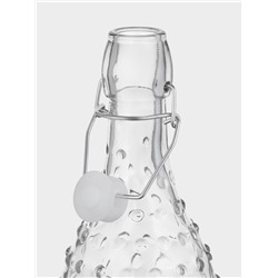 Бутылка для соусов и масла «Ризотто», 1 л, 8×8×30 см, с бугельным замком, стекло, прозрачная