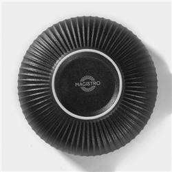 Миска Magistro Line, 850 мл, d=15 см, фарфор, чёрная