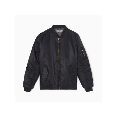 Бомбер мужской на молнии MIST, размер 52, черный