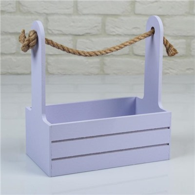 Подарочный ящик «Аром», деревянный, ручка - канат, лавандовый, набор 3 шт.