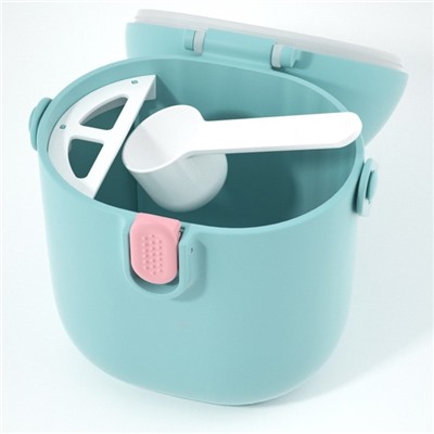 УЦЕНКА Контейнер для хранения детского питания Крокша Я 450 мл., с ложкой, голубой