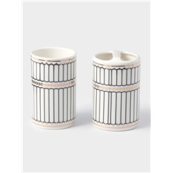 Набор аксессуаров для ванной комнаты «Греция», 4 предмета, мыльница, дозатор 350 мл, два стакана, серый