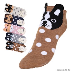 Носки женские р. 35-40 короткие / L709 /уп 40/120/ ОДНА ПАРА