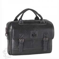 Портфель мужской кожаный 3883Z black  Zinimsk