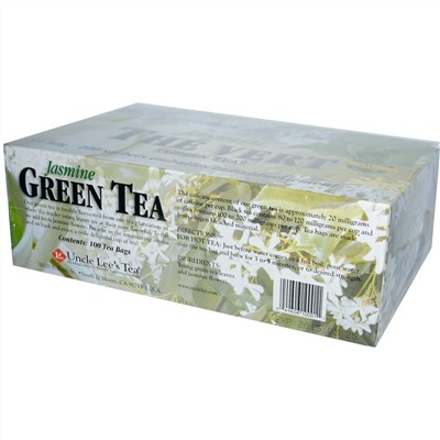 Uncle Lee's Tea, Легенды Китая, зеленый чай, с жасмином, 100 пакетиков, 5,64 унции (160 г)