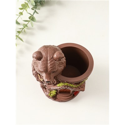 Подставка для мелочей «Мишка теремок» 14×11 см, коричневый