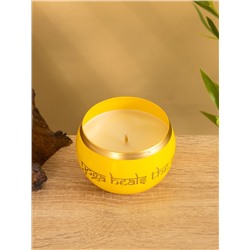 Свеча в чаше Yoga heal the soul, 200 г, 8.5×7 см, соевый воск, жёлтая