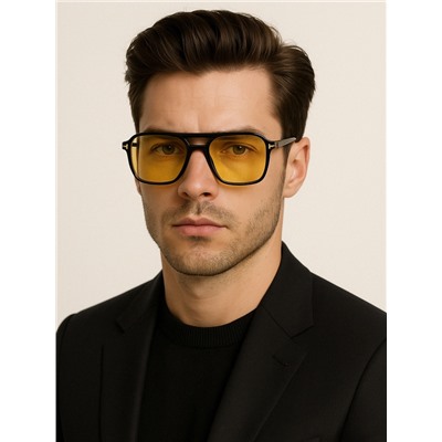 Очки солнцезащитные, UV 375, линза 4.4×5.5 см, ширина 14.7 см, дужка 14.2 см, желтые