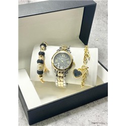 Подарочный набор для женщин часы, 2 браслета + коробка #22853017
