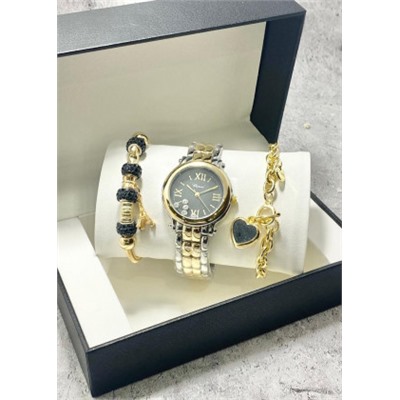 Подарочный набор для женщин часы, 2 браслета + коробка #22853017