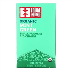 Equal Exchange, Organic Mint Green, Green Tea, 20 Tea Bags, 1.41 oz (40 g)