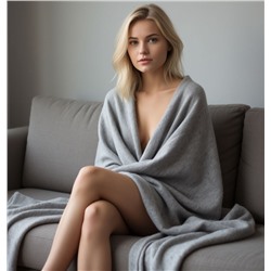 Плед флис 100*130см серый Provance