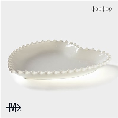 Тарелка Magistro «Сердце», d=25 см, фарфор, белая