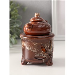 Аромалампа для эфирных масел «Чайник на колонне», под мрамор, 12×8.5×8.5 см, МИКС