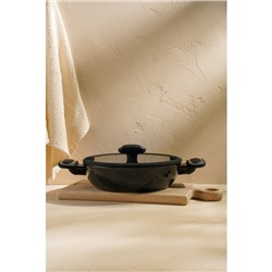 Кастрюля - жаровня SL Home, d=24 см, h=6.5 см, антипригарное покрытие, индукция, алюминий, чёрная