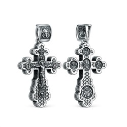 Крест православный из чернёного серебра - 3,3 см ПК-049-1ч