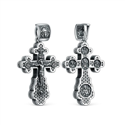 Крест православный из чернёного серебра - 3,3 см ПК-049-1ч