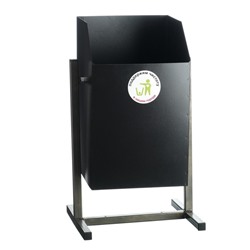 УЦЕНКА Урна уличная «Квадрат» 22 л, черная, бак 0.5 мм, 50×31×31 см