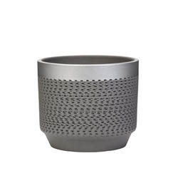 УЦЕНКА Горшок цветочный "Брюссель" серый серебро цилиндр №3, 2,6 л