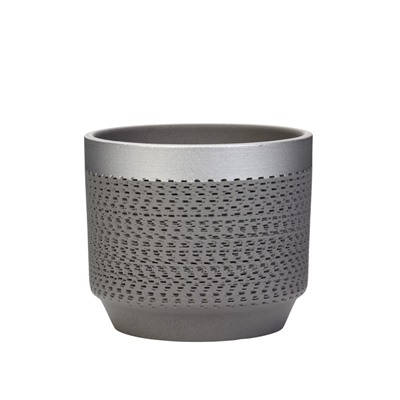 УЦЕНКА Горшок цветочный "Брюссель" серый серебро цилиндр №3, 2,6 л