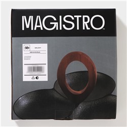 Менажница 3 ячейки Magistro «Галактика», 24.5×24.5×13.5 см, фарфор, чёрная