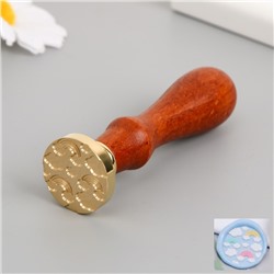 Печать для сургуча с деревянной ручкой «Радуга в облаках», 9×2.5×2.5 см