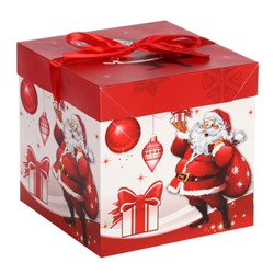 Коробка подарочная 15x15x15 см складная / 120-M /уп 12/840/Новый год