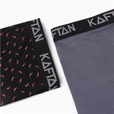 Набор трусов KAFTAN Hot Stop 2 штуки, чёрный/серый, размер 50