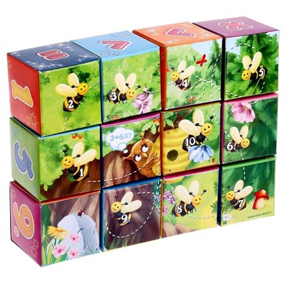 Кубики «Арифметика», 12 шт., 3+