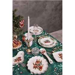 Тарелка сервировочная новогодняя Доляна «Сказки зимнего леса», 20×20×2.5 см, доломит, белая