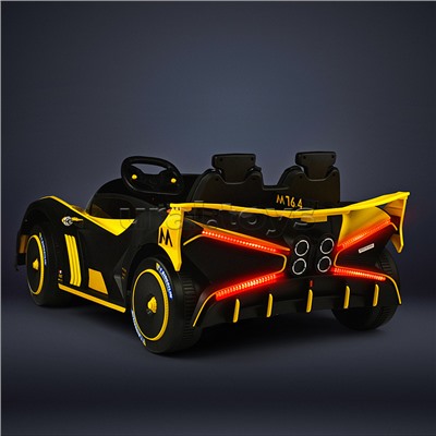 Электромобиль "Турбо" на аккумуляторе, с р/у управлением, в коробке (желтый)