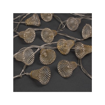 Гирлянда «Нить» 4 м с насадками «Колокольчик», IP20, прозрачная нить, 20 LED, свечение белое, 8 режимов, 220 В