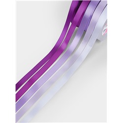 Атласная лента, набор 5 шт., 10 мм, 23±1 м, фиолетовая, сиреневая