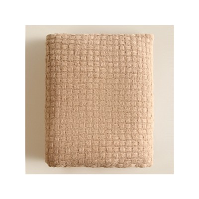 Плед с бахромой SL Home Relief, 130×170 см, бежевый, акрил 100%