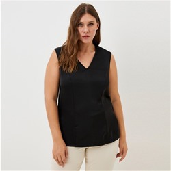 Майка шелковая женская MIST plus-size, размер 56, чёрная