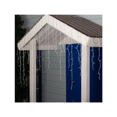 Гирлянда «Бахрома» 3×0.9 м, IP44, УМС, белая нить, 232 LED, свечение мульти, 220 В