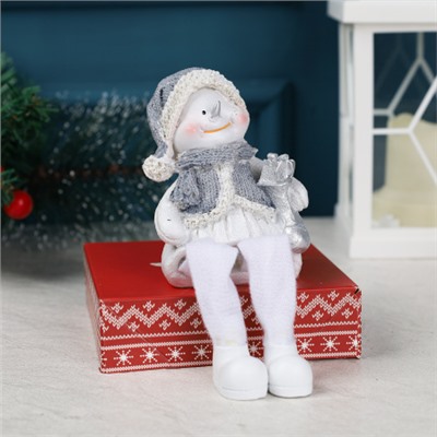 Фигурка висячие ножки Снеговик 9 см / 2133-1 /уп 2/240/Новый год