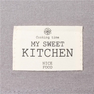 Дорожка на стол Этель ECO, серая, 40×136/±6 см, 70% хлопок, 30% лён, 190 г/м²