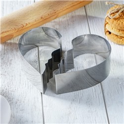 Набор форм для печенья Доляна «Половинки», 2 шт., 12×10×4 см, цвет серебристый