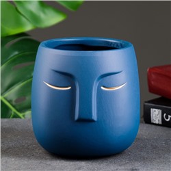 Горшок для цветов «Мистер Твикс» керамический, 1 л, 12×12×12 см, голубой