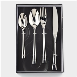 Столовые приборы Magistro«Виконт», 4 предмета, нержавеющая сталь, серебристые