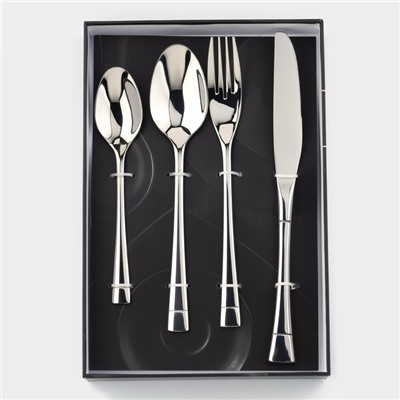 Столовые приборы Magistro«Виконт», 4 предмета, нержавеющая сталь, серебристые