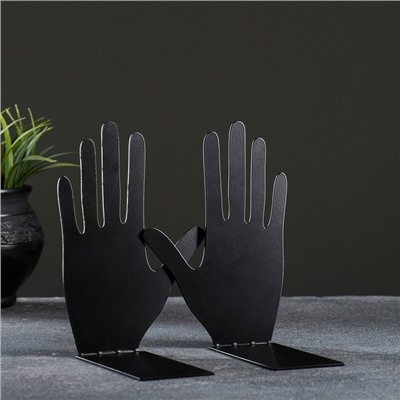 Держатель - подставка для книг «Ладони», набор 2 шт., 15×10×10 см, чёрный