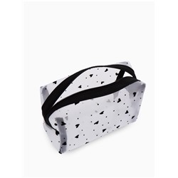 Косметичка женская HEARTS, с рисунком, сетка, на молнии, белая