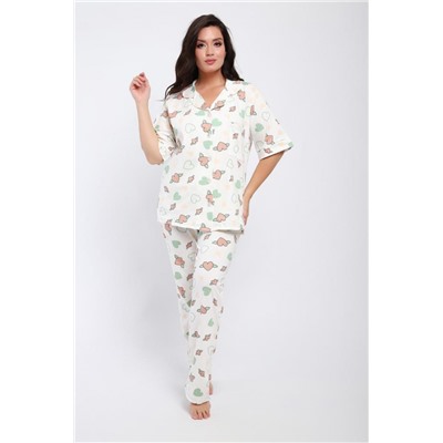 Пижама женская 24296 (Кремовый)