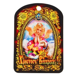 Доска разделочная пасхальная "Христос Воскресе. Девочка-ангелок", 19.5×27.5×0.5 см, дерево