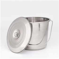 Ведро с крышкой, 12 л, мерная шкала, нержавеющая сталь