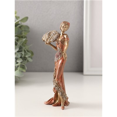 Фигурка полистоун «Леди в платье 20-30-х годов со страусиным веером», 6.5×4×15 см